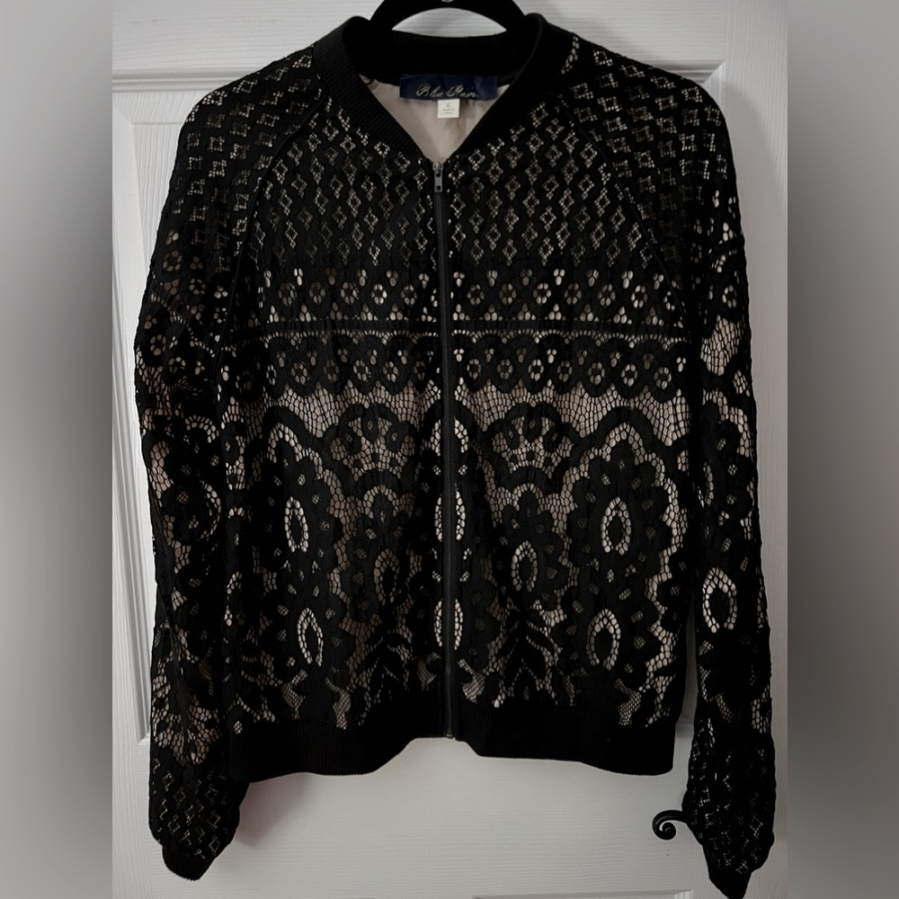 Blue rain by Francesca Lace Bomber Jacket